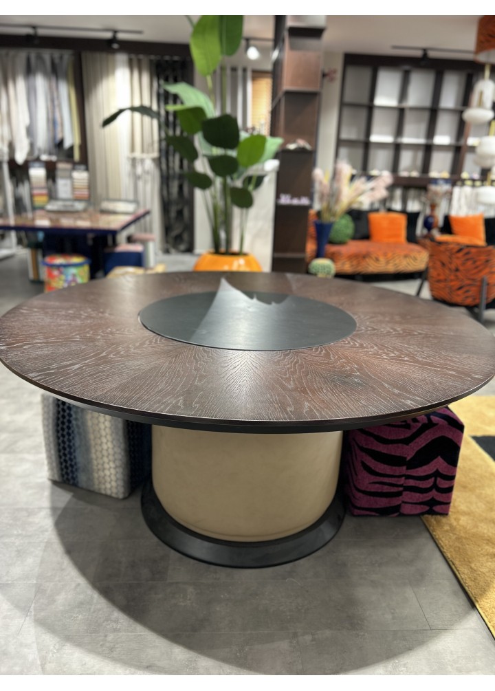 İKEBANA AYAĞI BORDO ZEBRA YUVARLAK SUNUM MASASI